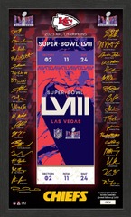 Kansas City Chiefs Super Bowl LVIII AFC Champions Signature Ticket Frame